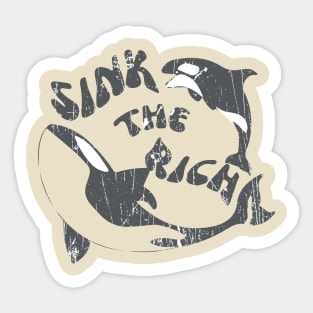 Sink The Rich Orca Whale Vintage Sticker